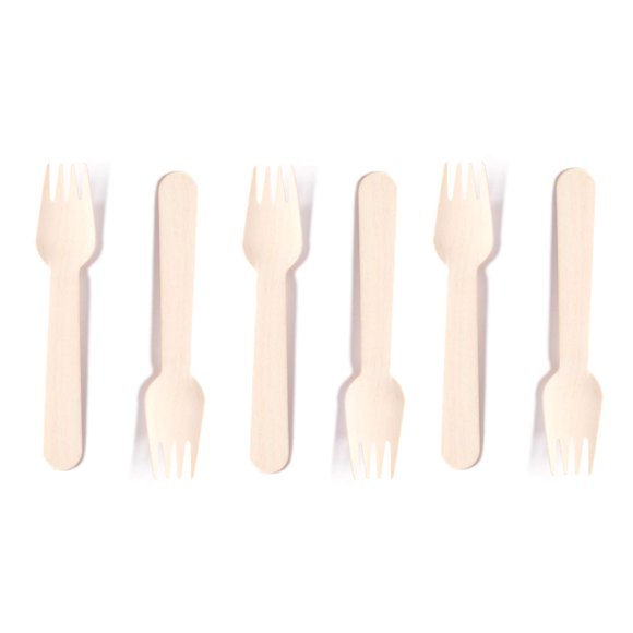 HUJI Ensemble de Fourchettes en Bois Jetables Écologiques Argenterie pour Fête d'Anniversaire Événements Vacances Réunion de Famille Camping BBQ Couverts (150 ct., Fourchettes)