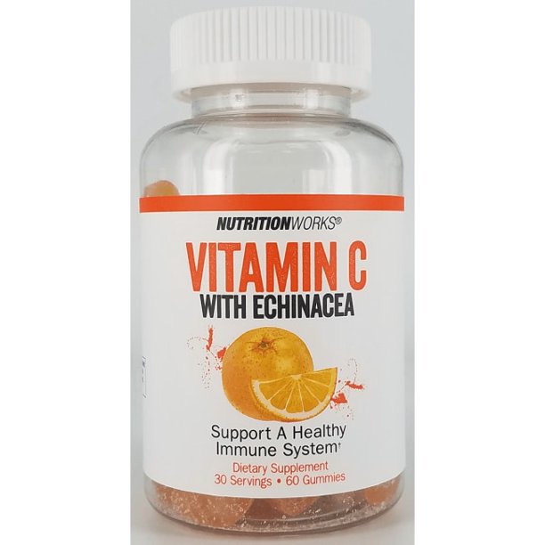 rietje Rimpelingen welvaart Nutrition Works Vitamin C with Echinacea 60 Gummies - Walmart.com