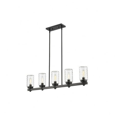 

5 Light Outdoor Linear Pendant in Outdoor Style-10 inches Tall and 4.5 inches Wide-Ashen Barnboard Finish Bailey Street Home 372-Bel-4652402