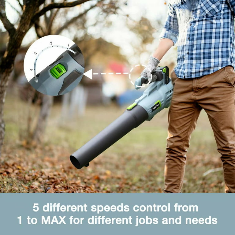  SHOP·AIR Cordless Leaf Blower & Vacuum, 2-IN-1 20V Leaf Blower  with 7 Adjustable Speeds, 160CFM/100MPH Strong Power, Lightweight Handheld  Blower for Lawn Care, Snow, Dust, Battery and Charger Included : Patio