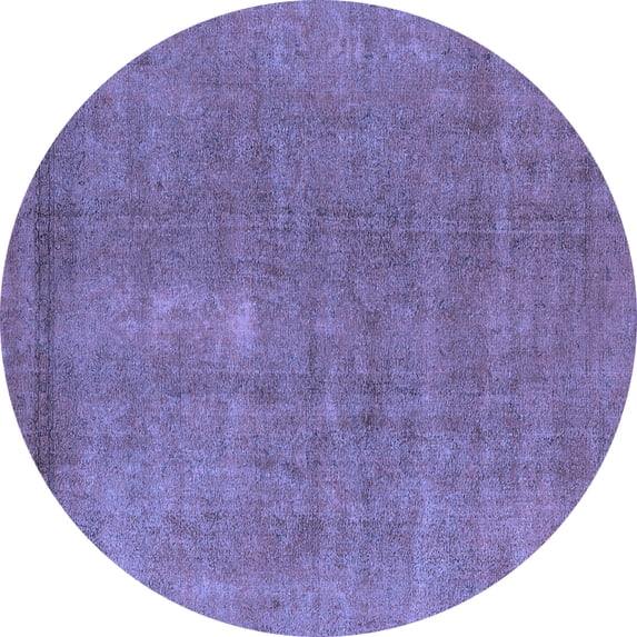 Ahgly Company Machine Washable Indoor Round Oriental Blue Industrial Area Rugs, 5' Round