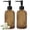Amber-A, variant on 2Pack 13 Oz Glass Soap Dispenser , Manual Pump Dispenser,Empty Liquid Container, Refillable Hand Soap Dispenser , Premium Bathroom soap Dispenser for Kitchen & Bathroom , Amber