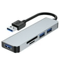thumbnail image 1 of Adaptador de concentrador USB 5 en 1 2103U Estación de acoplamiento USB multipuerto con USB 3.0 + US TOMSHOO Gris, 1 of 7