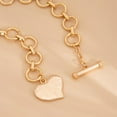 thumbnail image 5 of Chunky Heart Necklace for Women Non Tarnish Silver Beaded Necklace Dainty Layered Choker Trendy Toggle Necklace Titanium Stainless Steel Chain, 5 of 7