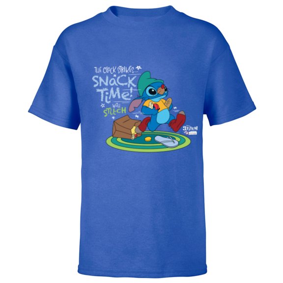 Disney 100 Stitch in Costume Gus from Cinderella Snack Time - Short Sleeve T-Shirt for Kids - Customized-Royal