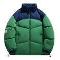 thumbnail image 3 of DUMUIELD Mens Down Jackets Fashion Color Block Ski Coat Winter Warm Jacket Thicken Waterproof Stand Collar Puffy Coat Green,L, 3 of 7