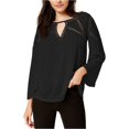 thumbnail image 1 of Blusa de punto Lucky Brand con mangas de Angel para mujer negro XS, 1 of 2