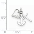 thumbnail image 3 of Finest Gold 14K White Gold 3D Heart Cross & Anchor Pendant, 3 of 4