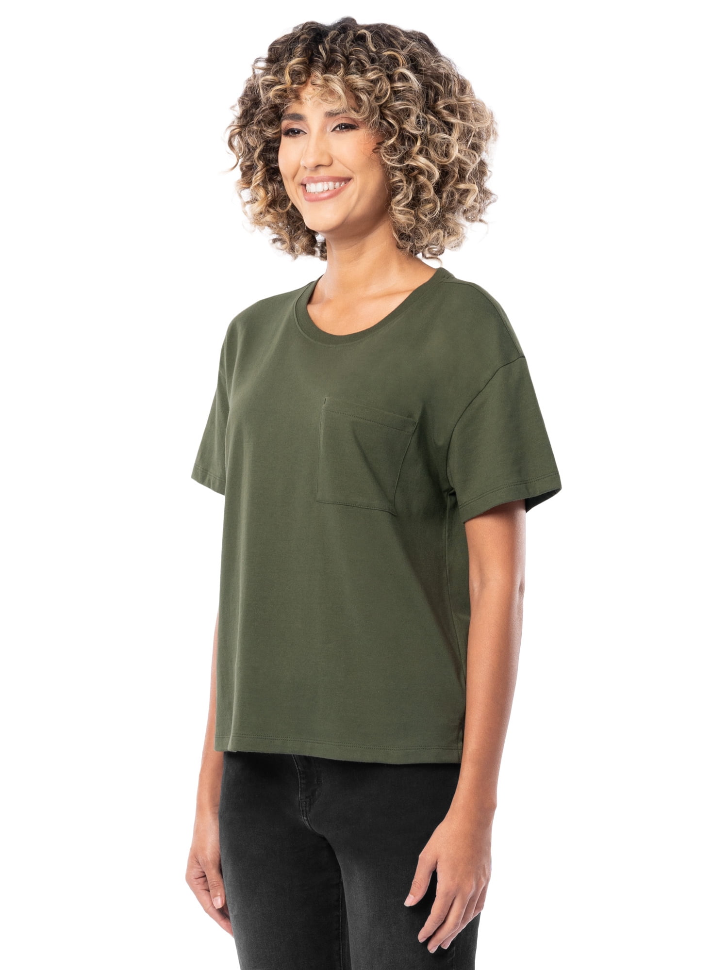 Time and Tru Women's Short Sleeve Boyfriend T-Shirt