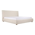 thumbnail image 6 of King Bed Frame - Upholstered Linen Blend Headboard - Solid Wood Bed - Modern Bedroom Furniture, 6 of 7