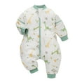 thumbnail image 1 of Baby Sleeping Bag with Legs 2.5 Tog Toddler Muslin Cotton Sleeping Sack with Removable Sleeves Infant Wearable Blankets Autumn Winter Pajama for Toddler Baby Boys Girls,Green 3-4 Years, 1 of 3