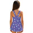 thumbnail image 2 of Tutolipy Pastel Easter Bunny Dinosaur Print Sleeveless Swim Dress for Girls, Cross Shoulder Strap Design Girls One Piece Swimsuits for Beach Pool Party Size 3-4 Years, 2 of 8