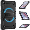 thumbnail image 2 of Case for Samsung Galaxy Tab A7 Lite 2021 8.7 inch with Screen Protector, 360 Degree Rotating Kickstand Hand Strap Heavy Duty Shockproof Cover with Shoulder Strap, Black, 2 of 7