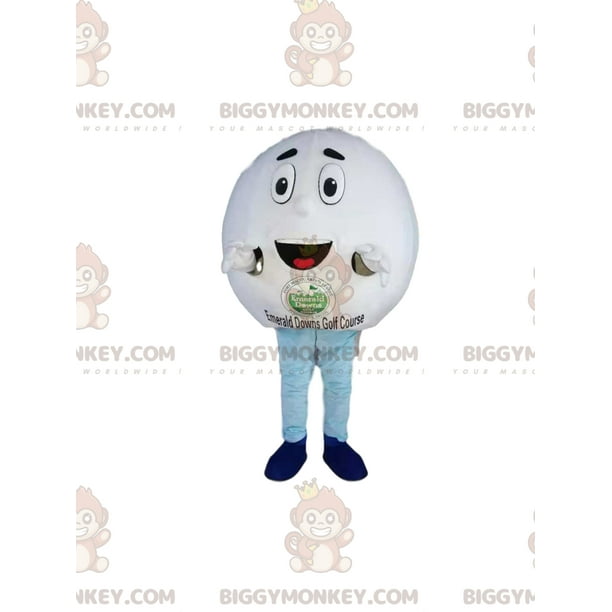Very Happy Golf Ball BIGGYMONKEY™ Mascot Costume. golf ball costume