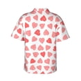thumbnail image 3 of Easygdp Pink Hearts1 Men's Hawaiian Shirts Print Lapel Short Sleeve for Beach, vacation, party, casual occasions - Medium, 3 of 9