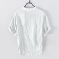 thumbnail image 6 of Men’s Loose Cotton Linen Short Sleeve Shirt Casual Summer Top, 6 of 6