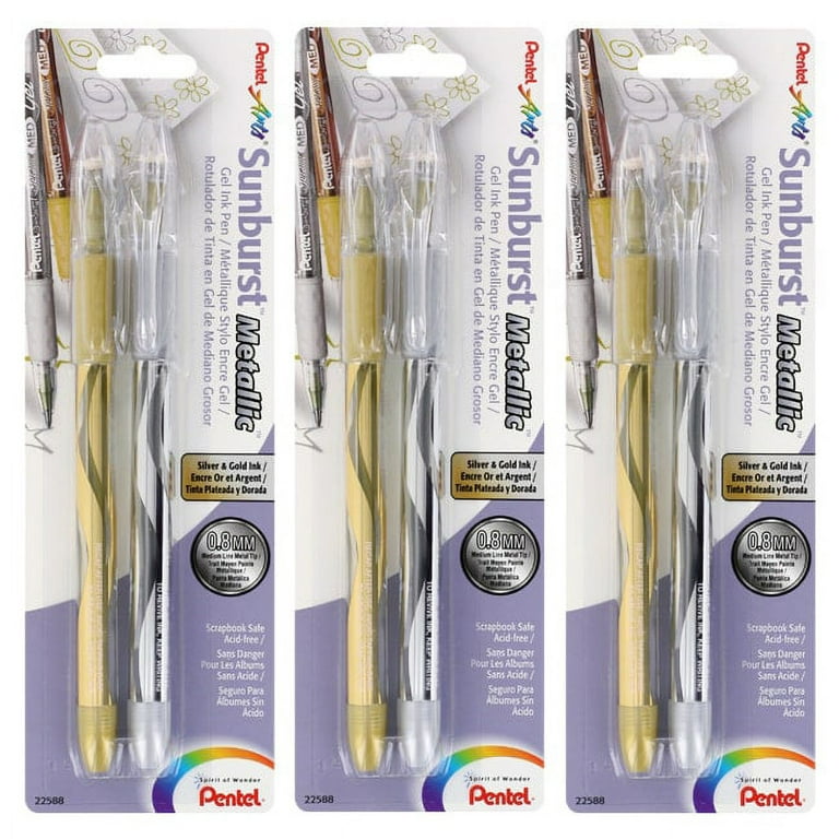 Gold and Silver Gel Pens - Set of 6 Total - Art-n-Fly