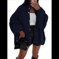 thumbnail image 3 of Cárdigan de Invierno con Botones para Mujer, Cuello Alto, Larga, Punto Grueso, Abrigo Negro S, 3 of 7