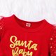 thumbnail image 4 of Diseño de moda: vestido de manga abullonada de malla con estampado de letras en inglés con estampado navideño en caliente para niñas y niños, 4 of 6