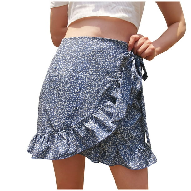 abcnature Co.Ltd Women's Mini Skirts Summer Print Short Skirt Casual Waist Floral Print Beach Short Skirt - Walmart.com