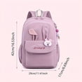 thumbnail image 4 of 1pc Large Capacity Backpack For Primary School Middle School Students, Cute Rabbit Ears Shape Backpack With Cute Rabbit Pendant And Badge, Outdoor Travel Bag, 4 of 5