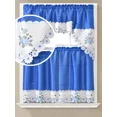 thumbnail image 2 of Gorgeous Home Linen Set of 3 Pieces Kitchen Window Curtain Embroidery Floral Multicolor 2 Tier + 1 Swag Valance for Kitchen (BR28 -Royal Flower), 2 of 5