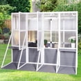thumbnail image 2 of YOPTO Serre Extérieure en Bois Adossée, Serre Robuste pour Entrée avec Toit et Tablettes Ajustables, Support Triangulaire Coupe-Vent, Grande Serre Chaude pour Véranda Remise de Rangement, Jardin, Cour Arrière, Gris, 2 of 4