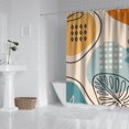 thumbnail image 2 of Boho Floral Shower Curtain 72x72 Inches - Tropical Leaves, Vintage Botanical Print, Waterproof Fabric for Chic Bathroom Decor, Modern Farmhouse & Bohemian Style, 2 of 5