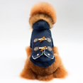 thumbnail image 1 of Perro Gato Ropa para mascotas Otoño Invierno Ropa Invierno Cálido Cuerno Botón Ropa para perros Con capucha Azul L TUNC Sencillez, 1 of 4