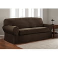 thumbnail image 6 of Mainstays Pixel 2-Piece Stretch Sofa Slipcover, Brown, 6 of 9