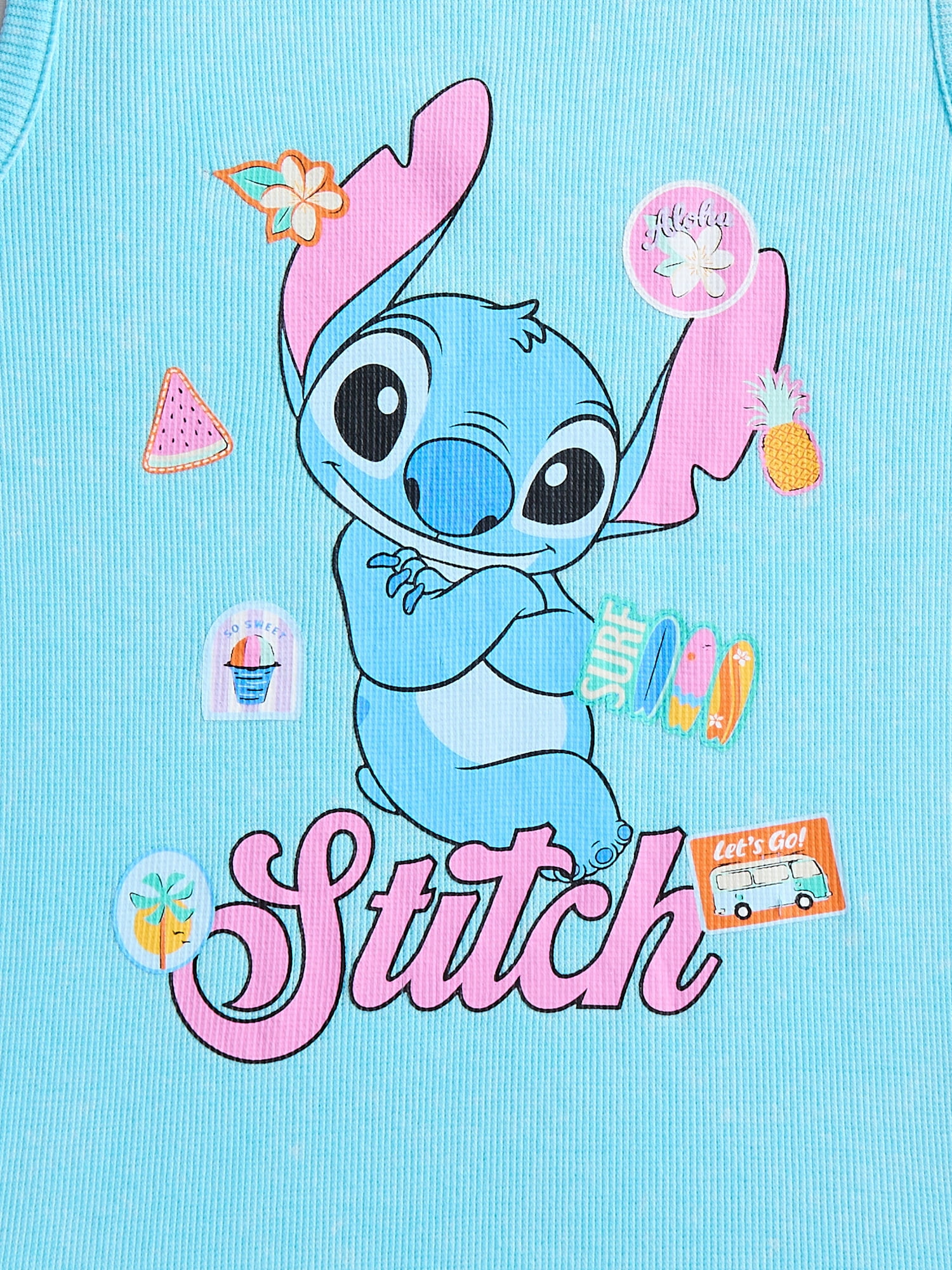 Lilo and Stitch Girls Stitch Patches Mineral Wash Graphic Tank Top, Sizes 4-16