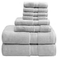 thumbnail image 1 of Pemberly Row Contemporary 8-Piece Cotton Towel Set in Silver, 1 of 9