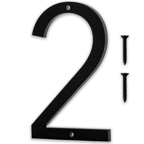 Discovered Designs Números de casa de dirección modernos de 5"" (2) para exterior - Fácil de instalar Números individuales de plástico 3D negro mate resistente a la intemperie para dirección en casa H