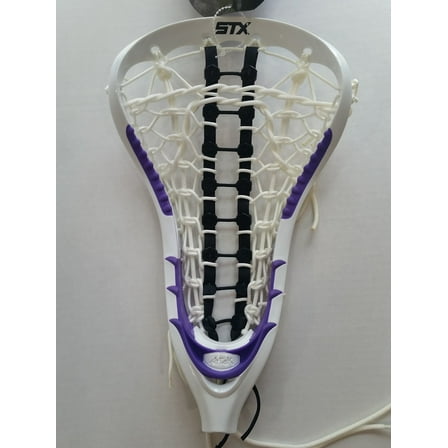 STX Women AtTaK Lacrosse Head Strung White Purple