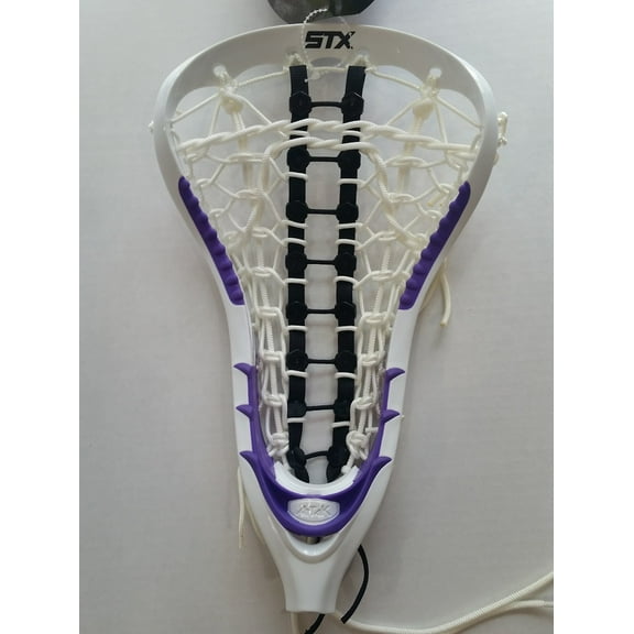 STX Women AtTaK Lacrosse Head Strung White Purple
