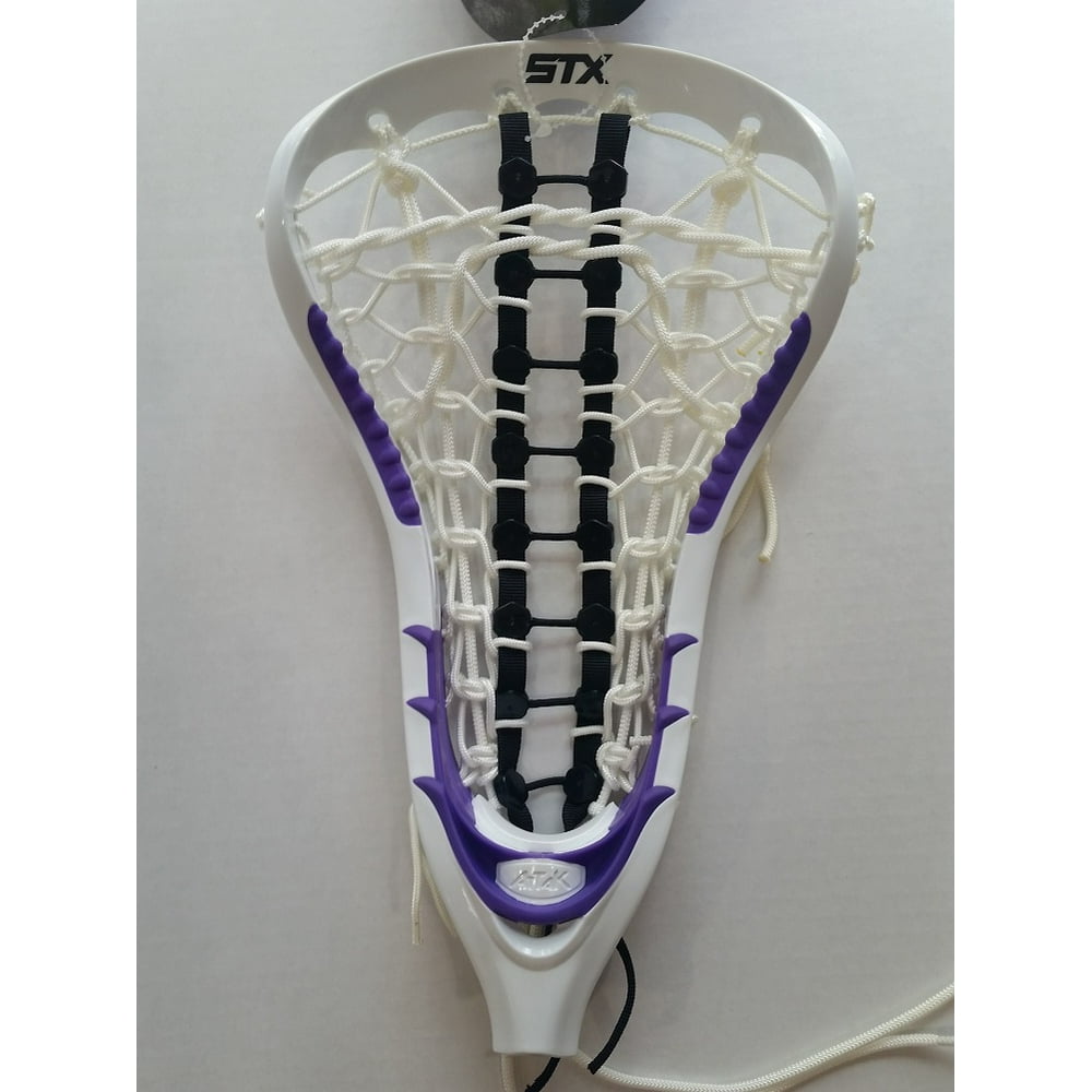STX Women AtTaK Lacrosse Head Strung White Purple