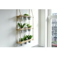 thumbnail image 6 of Wall Hanging Herb Planters, 3 Tiered Vertical Planter Shelf with Metal Pot Set, Indoor Garden, Wood Herb Garden for Kitchen, Vertical Hanging Planters Wall Hanging- Parent (Galvanized), 6 of 6