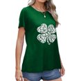 thumbnail image 3 of MOSHU St Patricks Day Shirts Round Neck Women T-Shirts Short Sleeve Loose Graphic Tees, 3 of 9