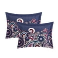 thumbnail image 2 of Chic Home Gaara 4 Piece Reversible Quilt Cover Set Bohemian Inspired Large Scale Paisley Print with Contemporary Geometric Patterned Backing Bedding with Decorative Pillows Shams, Queen Blue, 2 of 5