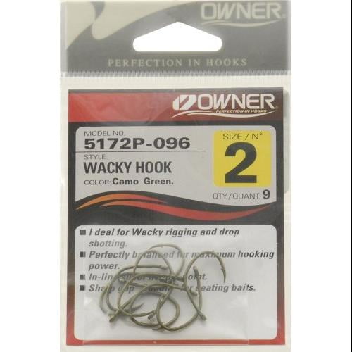 Owner 5172P096 Wacky Hook 9 per Pack Size 2 Fishing Hook