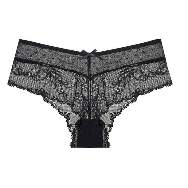 PACT Women's Black Lace Waist Brief 6-Pack XS
