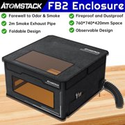 ATOMSTACK Enclosure for La/ser Engraver with 2m Exhaust Pipe, Foldable Fireproof Protective Cover for La/ser Engraving Machine, Isolating Smoke, Odor and Dust, for Most Cutter, 760 * 740 * 420mm