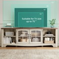 thumbnail image 5 of LINSY HOME Modern Farmhouse TV Stand for TVs up to 75", Home Entertainment Center with Storage Cabinet and Adjustable Shelves, Washed Grey & Brown, 5 of 9