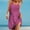 Hot Pink #2, variant on XWSHYW Dresses for Women Fashion Striped Pattern Crew Neck Holiday Party Dresses Sexy Sleeveless Loose Fit Beach Mid-Length Dress