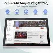 10.1 Inch Android 15 Tablet, 8GB RAM 32GB ROM/ 1TB Expandable Tablets, 1.8Ghz Quad-core Processor WiFi Tablet, 6000mAh Battery, 1280*800 IPS HD Touch Screen, 5G WiFi 6 Tablet, GMS Google Tableta PC.