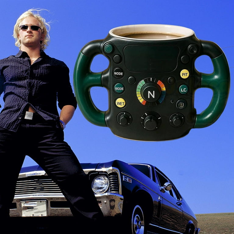 Automobile Steering Wheel Mug – Resin & Stainless Steel Racing