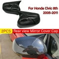 thumbnail image 4 of Phyun 2X For Honda Civic 8Th 2005-2011 Car Rearview Side Mirror Cover Cap Carbon Fiber Look, 4 of 5