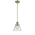 thumbnail image 3 of Innovations Lighting  Franklin Restoration Cone - 1 Light 8" Stem Hung Mini Pendant Clear/Satin Gold, 3 of 5
