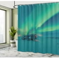 thumbnail image 5 of Ambesonne Nature Shower Curtain, Misty Winter Day, 69"Wx75"L, Petrol Blue Lime Green, 5 of 5