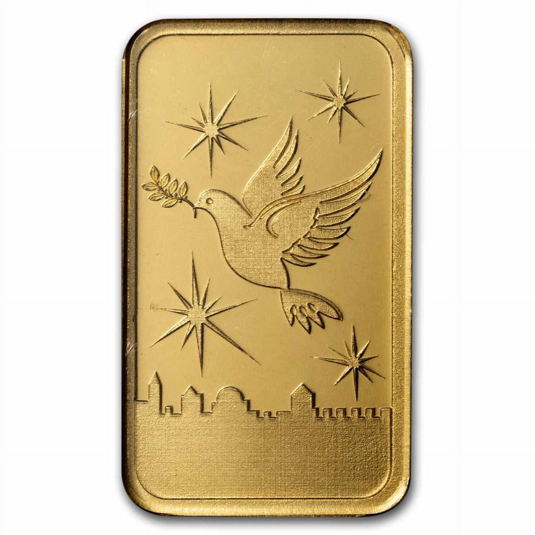 1/2 oz Gold Bar Holy Land Mint Dove of Peace (In Assay)